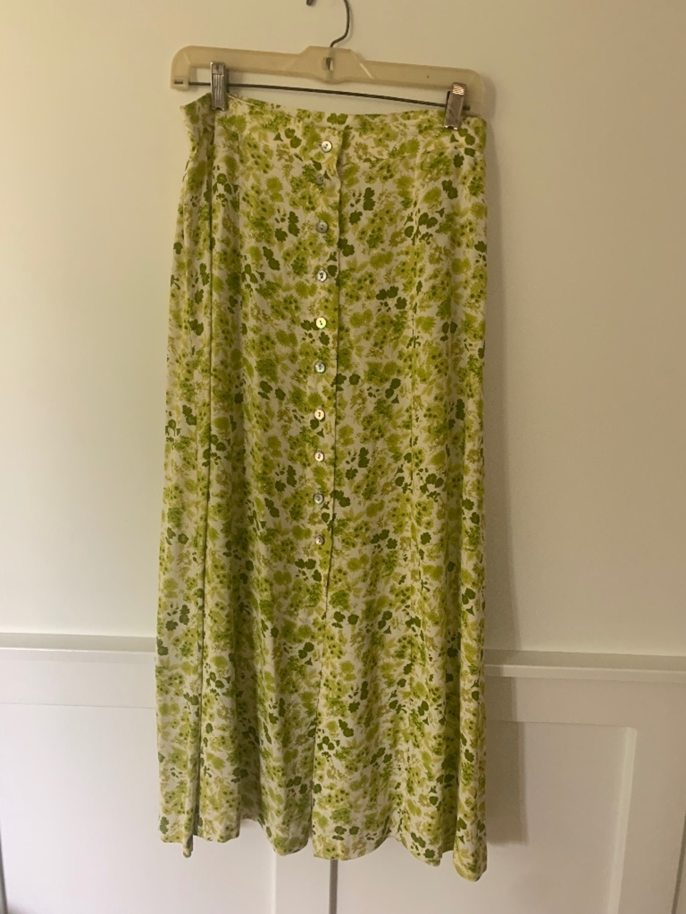 Colorful Shades of Green Midi Skirt
